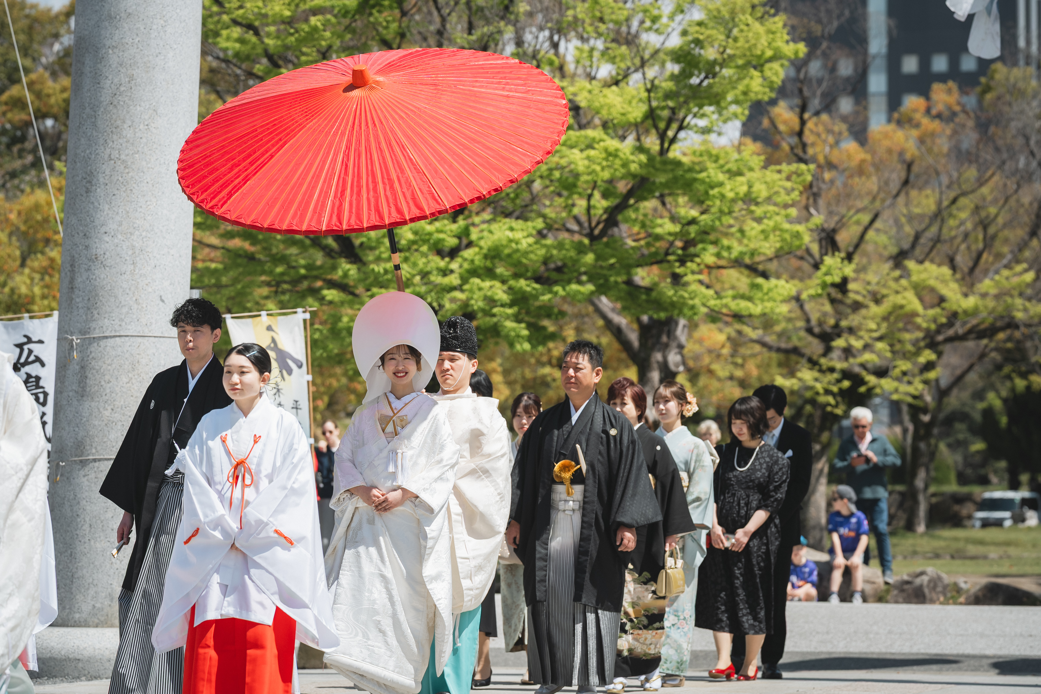 広島の平和の守り神 護國神社での神前式