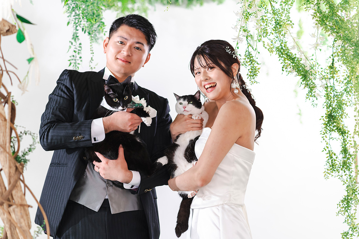 大切なペットと一緒の撮影も