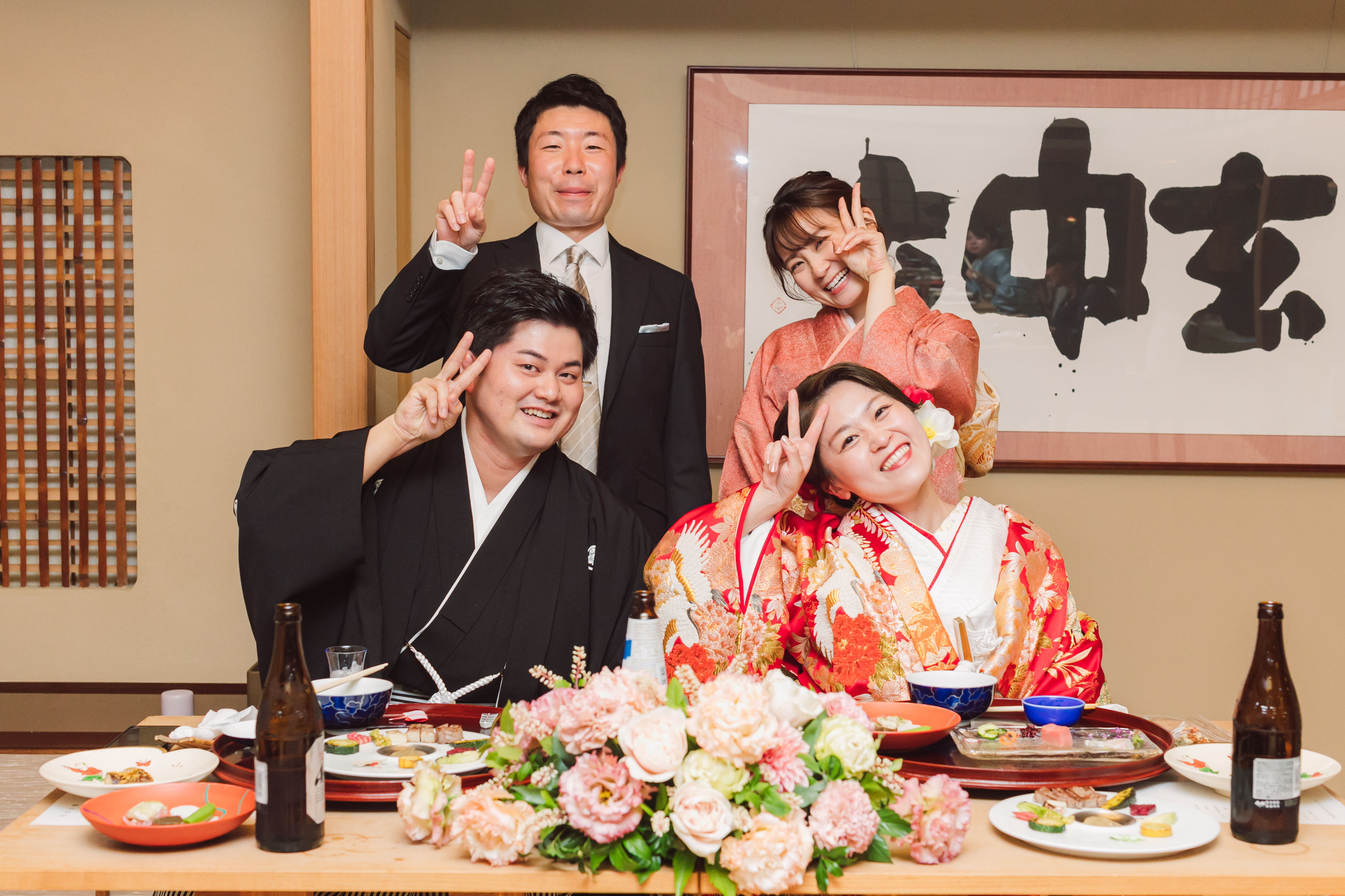 和婚　料亭ウエディング　道後うめ乃や　色打掛　紋付袴