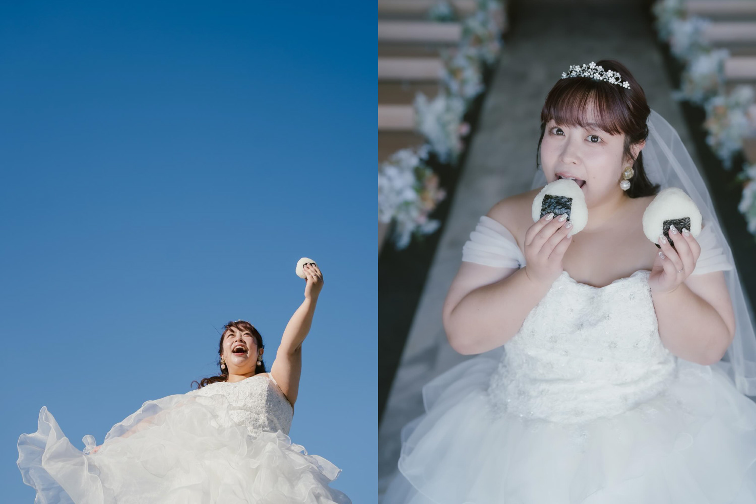 祝☆ご結婚！餅田コシヒカリさん☆プラスサイズの花嫁様向け
『Mavie（マヴィ）シリーズ』ドレス＆和装でウェディングフォト！