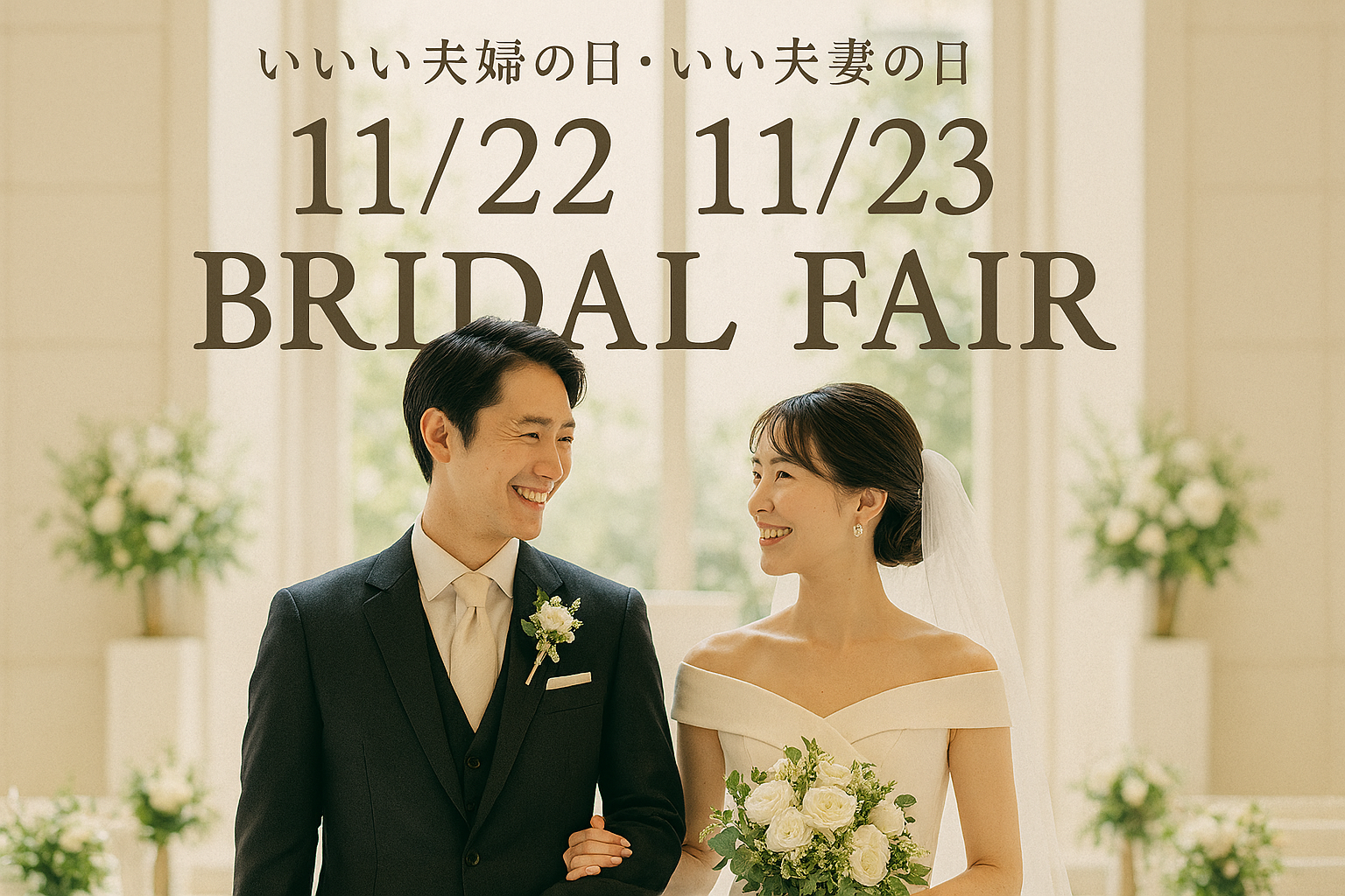 【11月22・23・24日 限定開催！】6名以上の会食をご利用の方は挙式料0円！