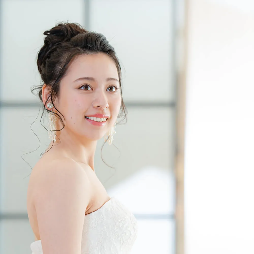 ウェディングヘアアレンジ 前髪アレンジ
