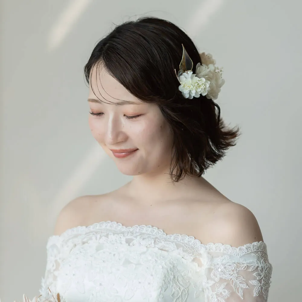 ウェディングヘアアレンジ ボブスタイル