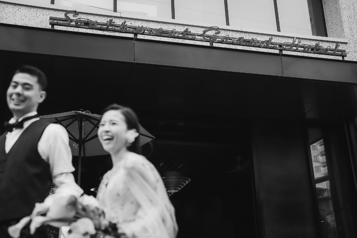 ホテル正面のフォトジェニックな景色