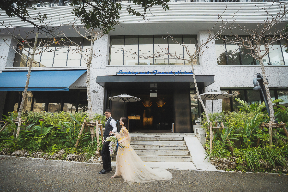 ホテル正面のフォトジェニックな景色