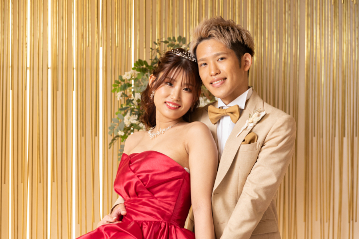 クリスマスカラーのドレスに身を包んで