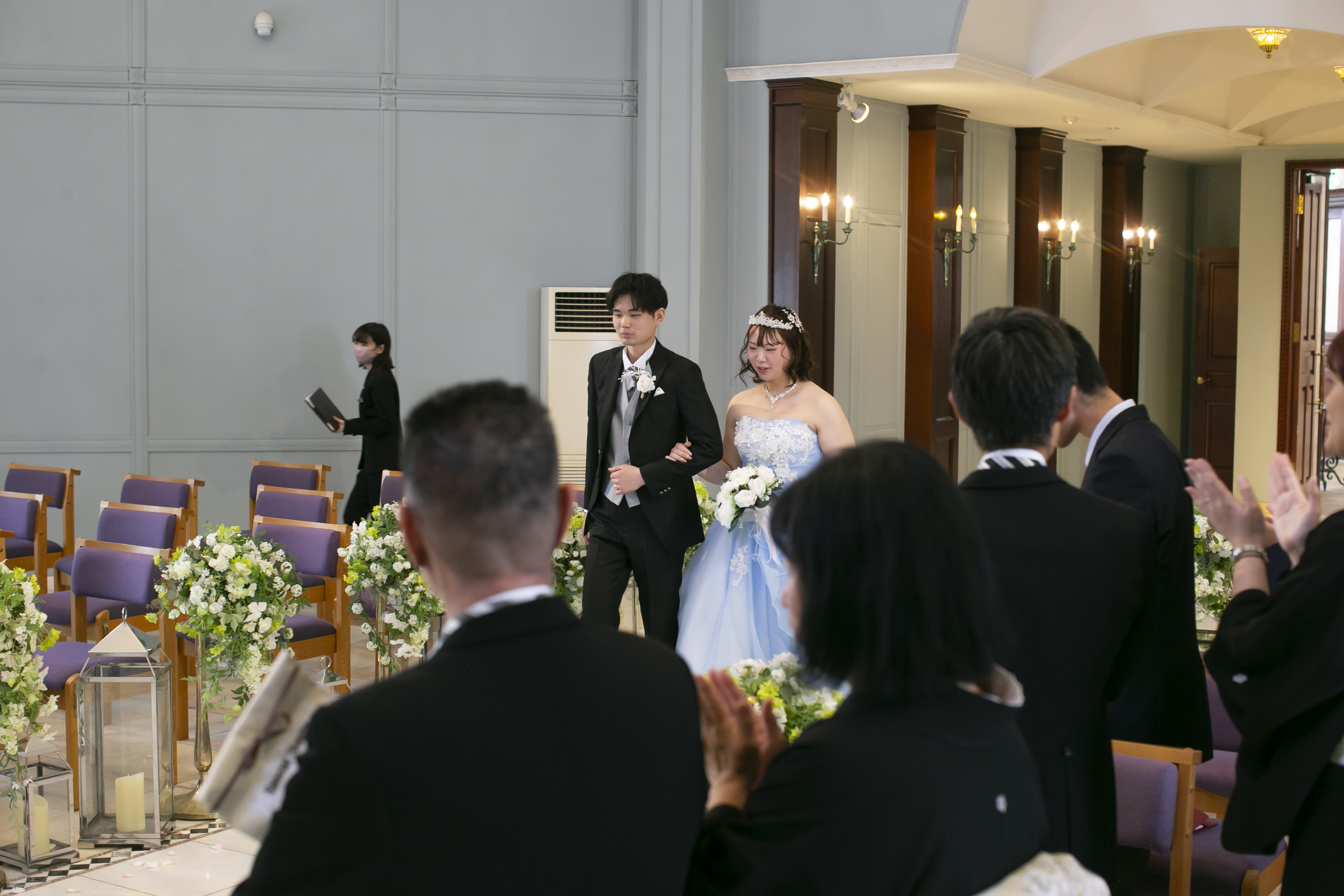 3分で早着替え！？オーバーカラードレスで再入場♪