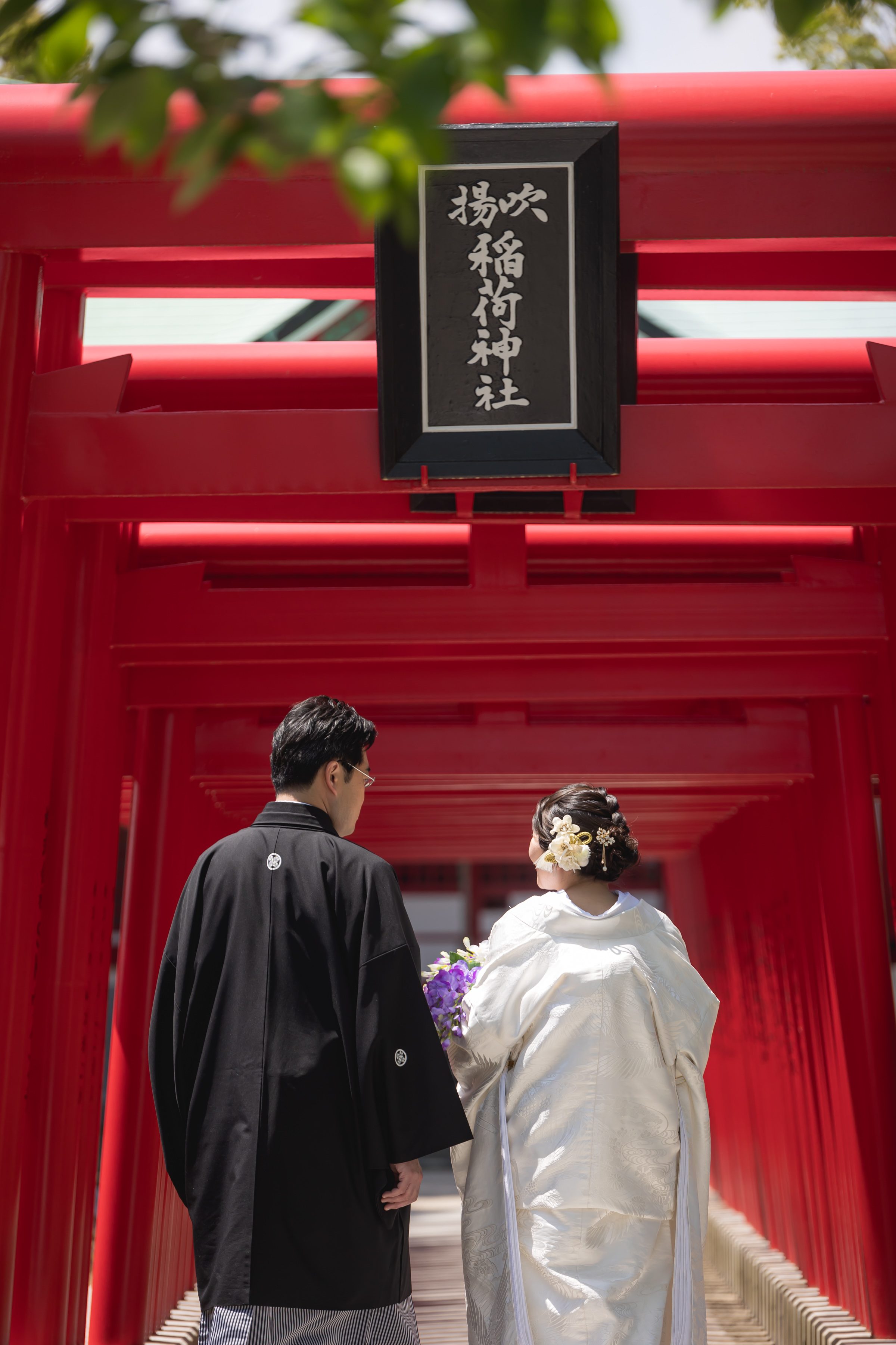 神社式で白無垢から色打掛に掛替え✨