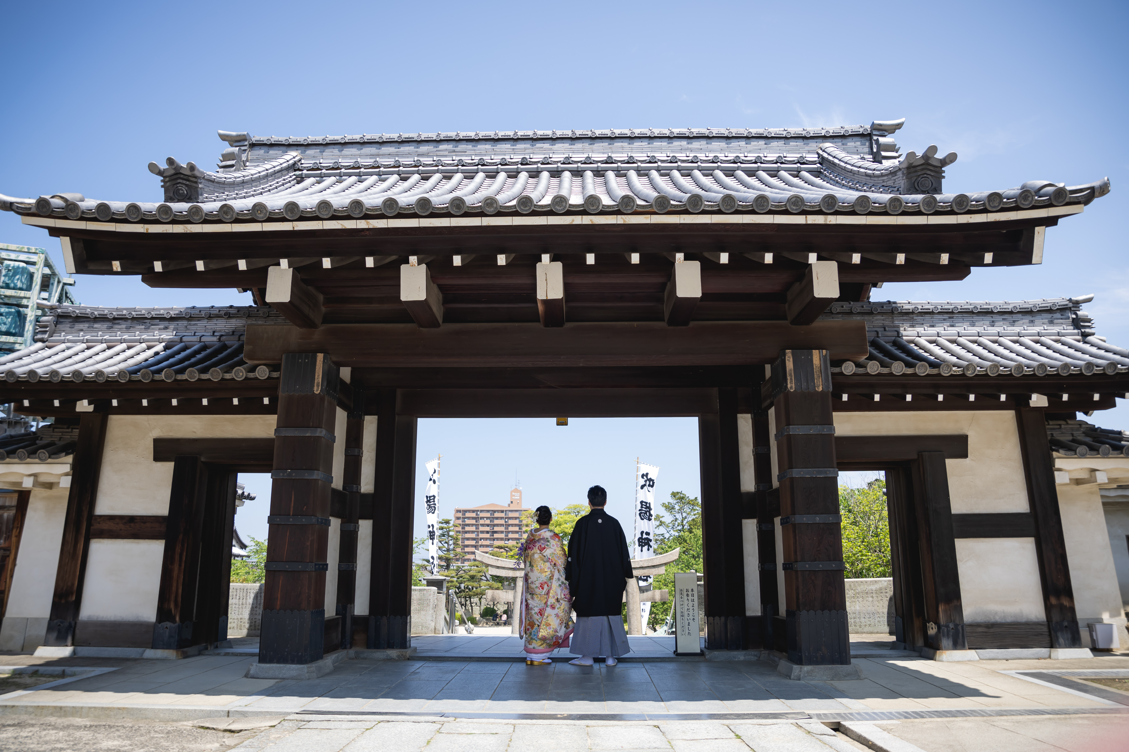 神社式で白無垢から色打掛に掛替え✨