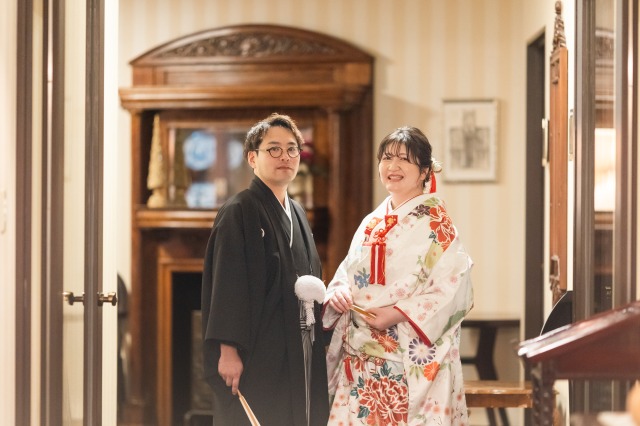 お式で白無垢、ご会食で色打掛✨