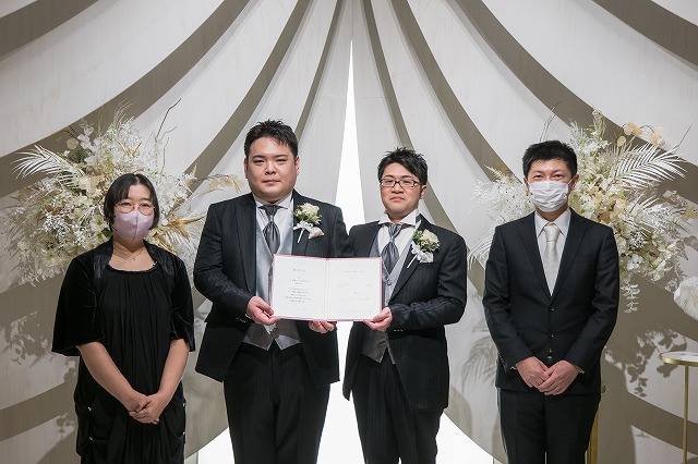 福岡店のLGBTウエディングレポート挙式編♪（タキシード＆タキシード）