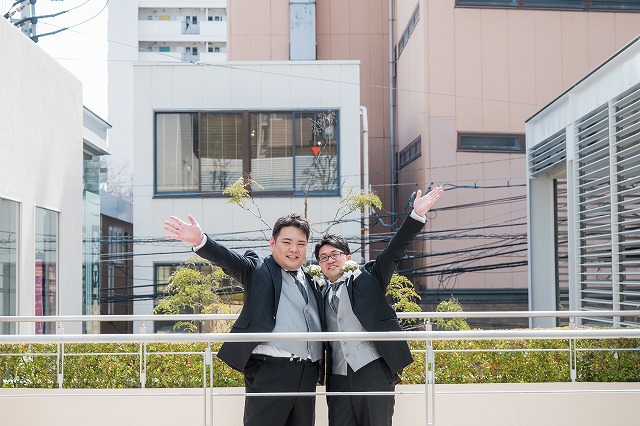 福岡店のLGBTウエディングレポート挙式編♪（タキシード＆タキシード）