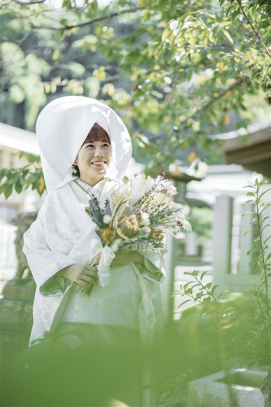 神社での結婚式の一日