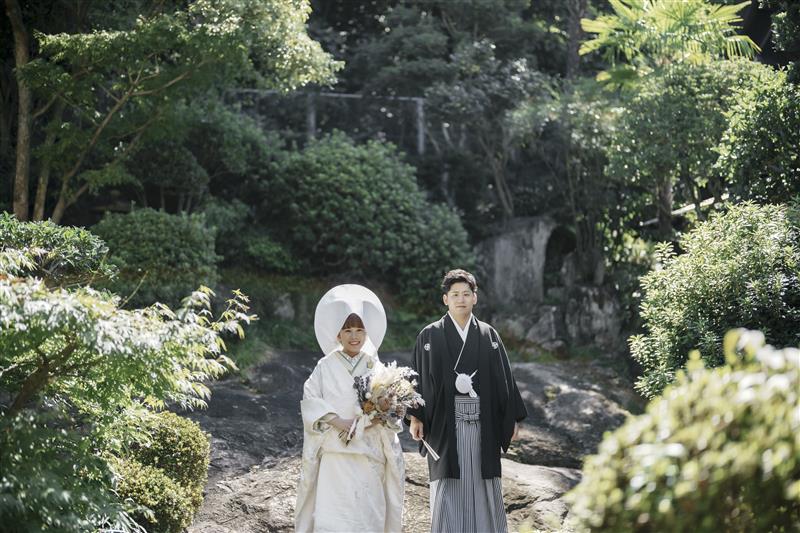 神社での結婚式の一日