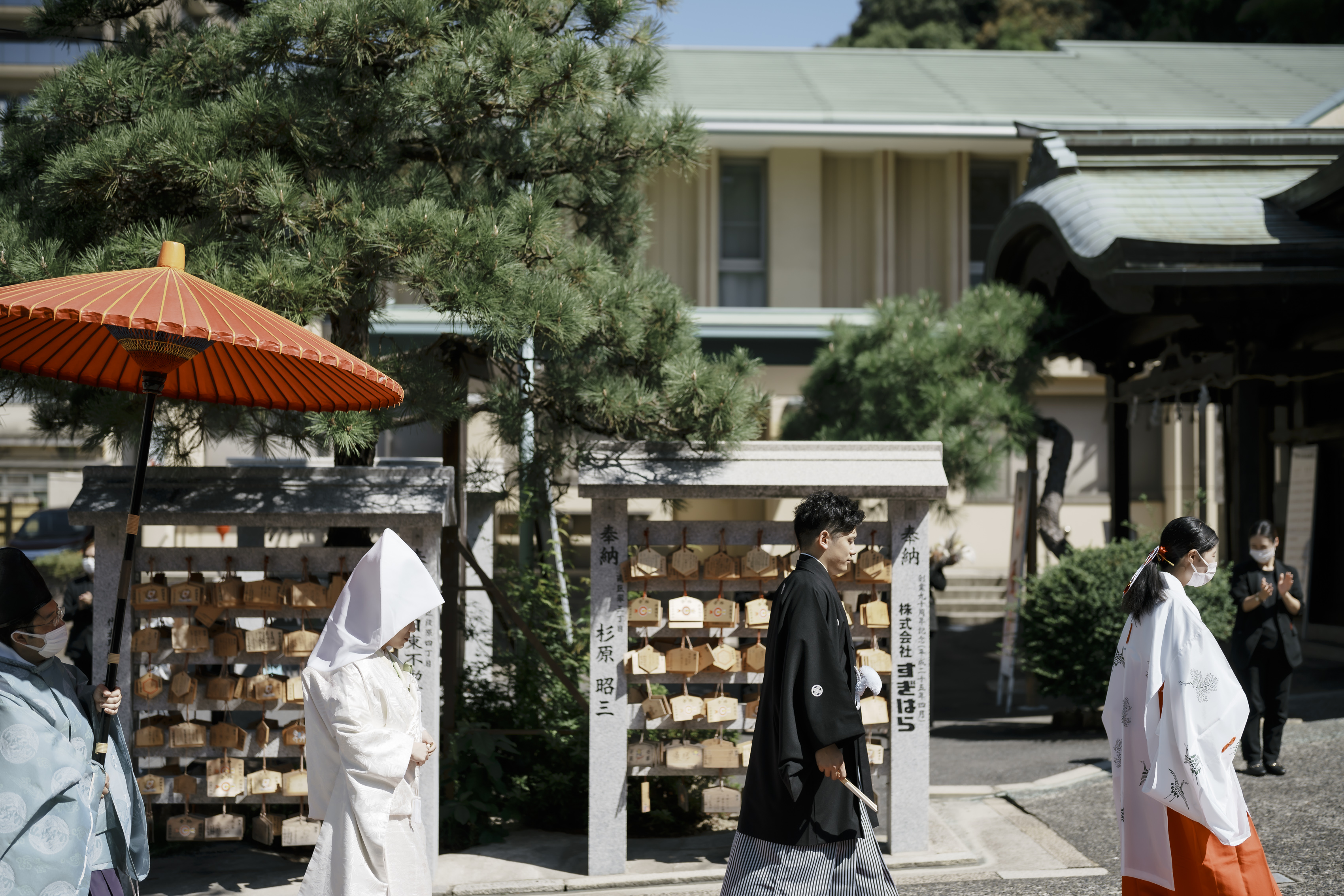 神社での結婚式の一日