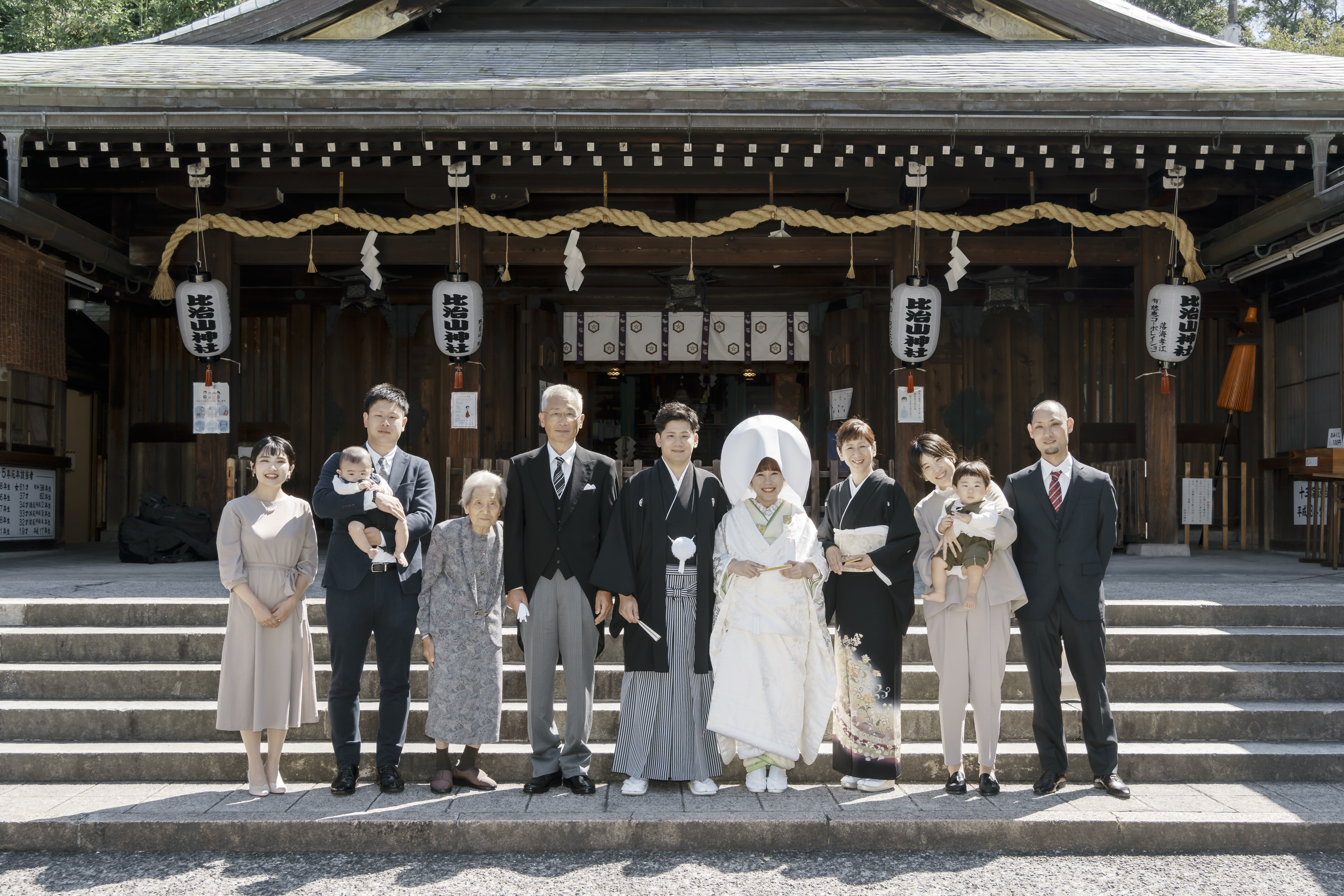 神社での結婚式の一日