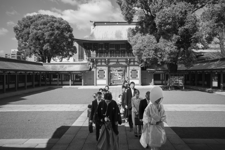 小さな結婚式熊本店　挙式レポート　No.1　藤崎八旛宮＆アシェット ドゥ キムラ会食（挙式編）