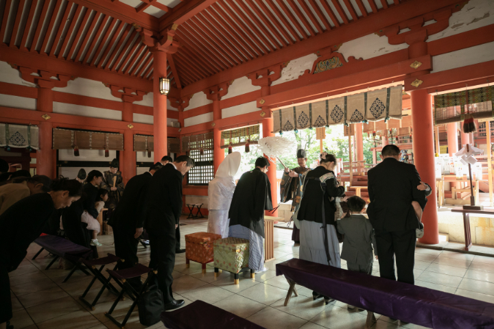 小さな結婚式熊本店　挙式レポート　No.1　藤崎八旛宮＆アシェット ドゥ キムラ会食（挙式編）