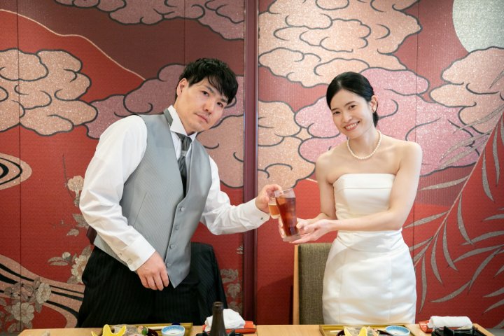 小さな結婚式熊本店　挙式レポート　No.22　３０名でのシンプル会食（日本料理＆ケーキ入刀）