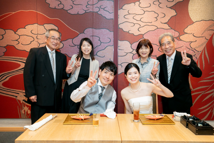 小さな結婚式熊本店　挙式レポート　No.22　３０名でのシンプル会食（日本料理＆ケーキ入刀）