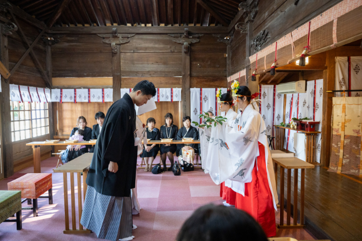 小さな結婚式熊本店　挙式レポート　No.26　健軍神社での挙式（儀式編）