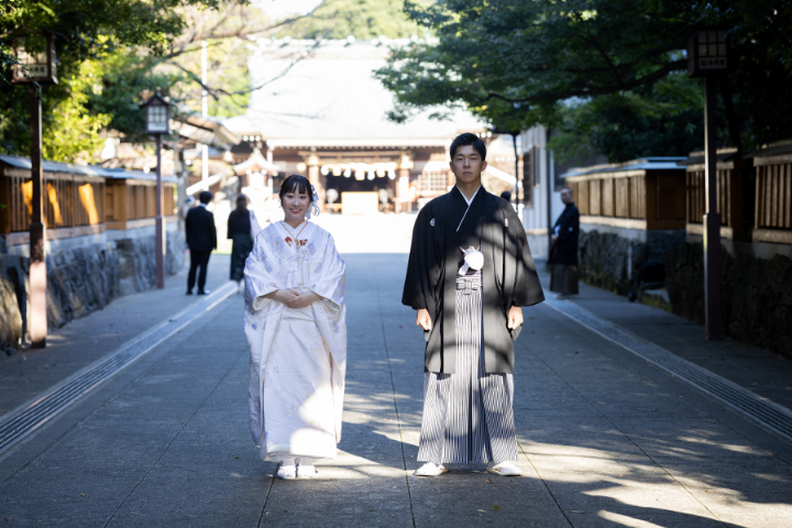 小さな結婚式熊本店　挙式レポート　No.25　健軍神社での挙式（お仕度～イメージ撮影編）