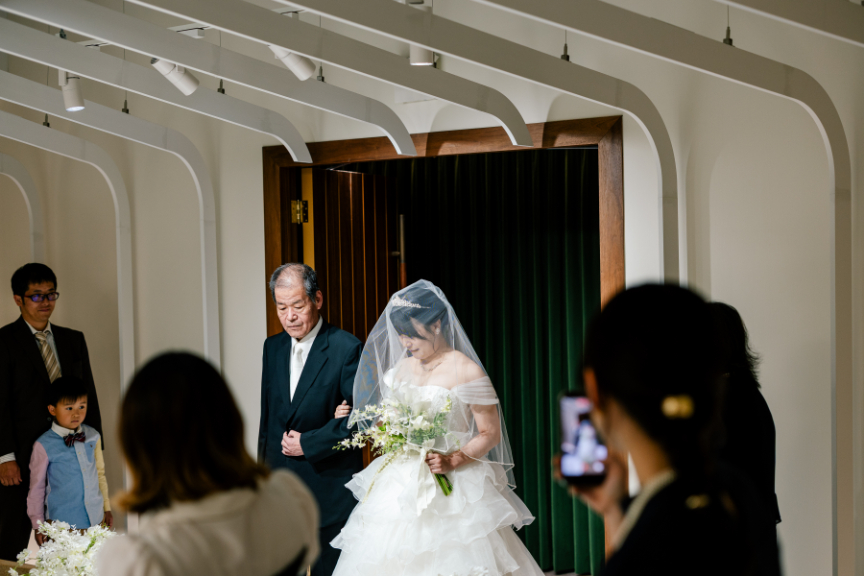 ジャケットセレモニー　～　新婦入場（熊本チャペル　上乃裏）