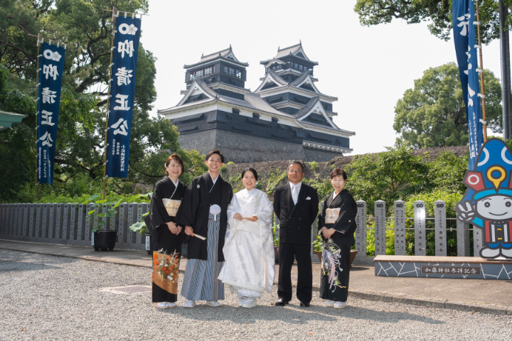 小さな結婚式熊本店　挙式レポート　No.41　加藤神社での少人数神社式＆挙式後にフォトウエディング