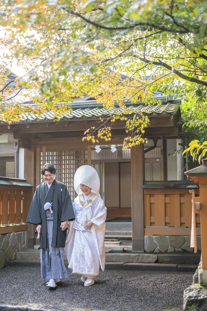 小さな結婚式熊本店　挙式レポート　No.41　雨上がりの健軍神社＆レストラン会食（挙式前のイメージ撮影）