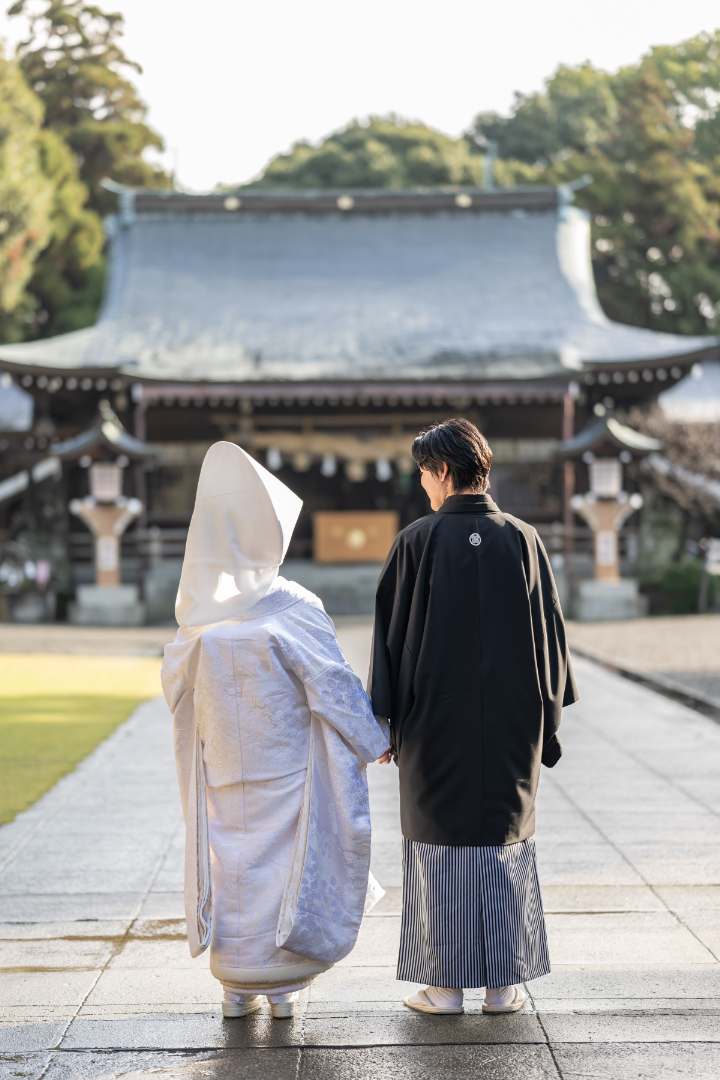 小さな結婚式熊本店　挙式レポート　No.41　雨上がりの健軍神社＆レストラン会食（挙式前のイメージ撮影）
