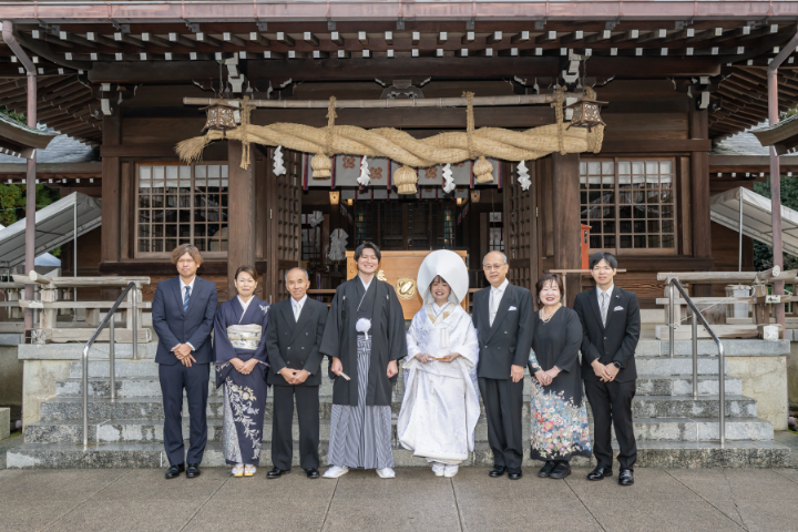 小さな結婚式熊本店　挙式レポート　No.42　雨上がりの健軍神社＆レストラン会食（挙式編）