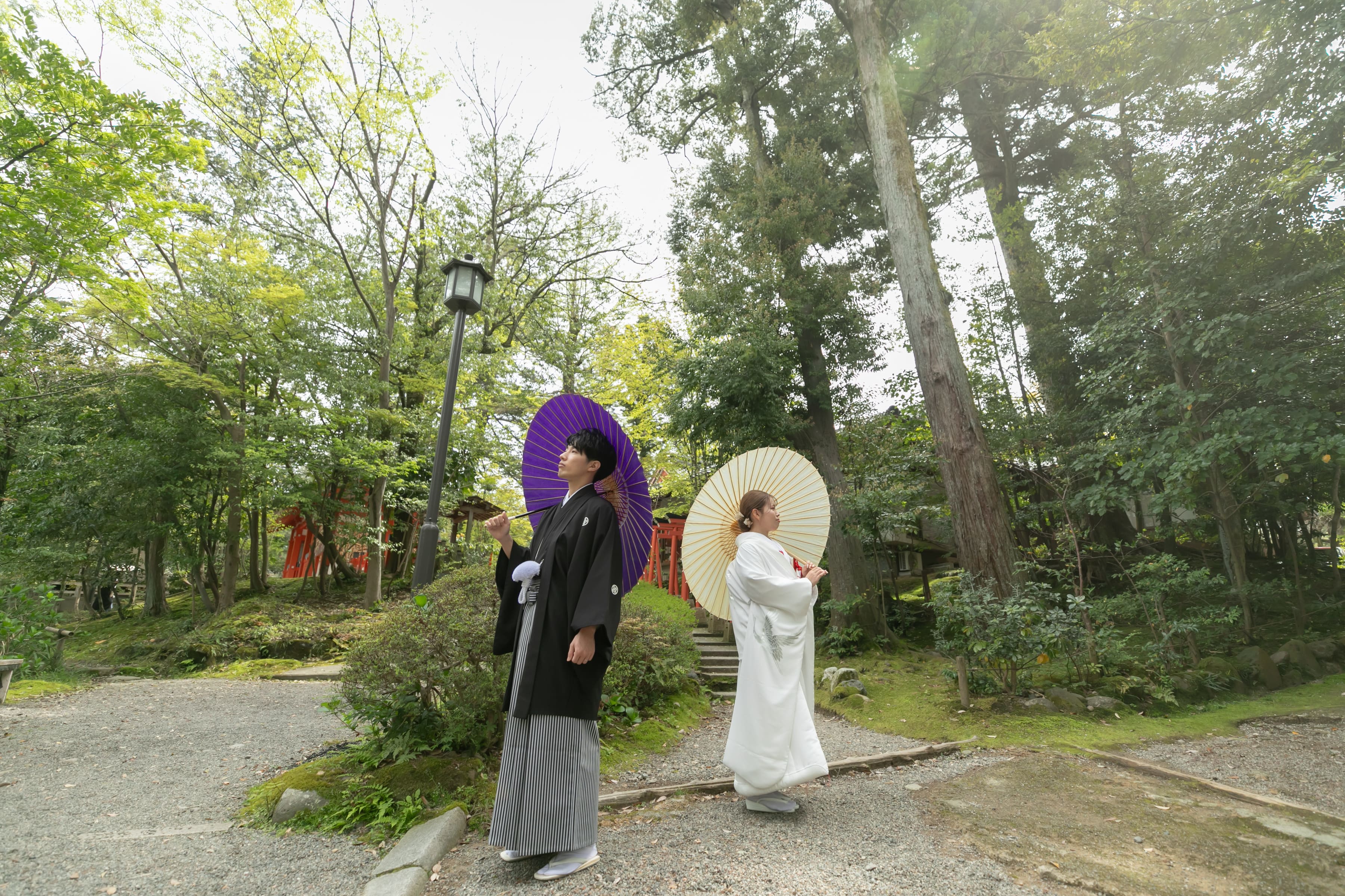 兼六園でのロケーション撮影&金澤神社での和婚式♪【挙式編①】
