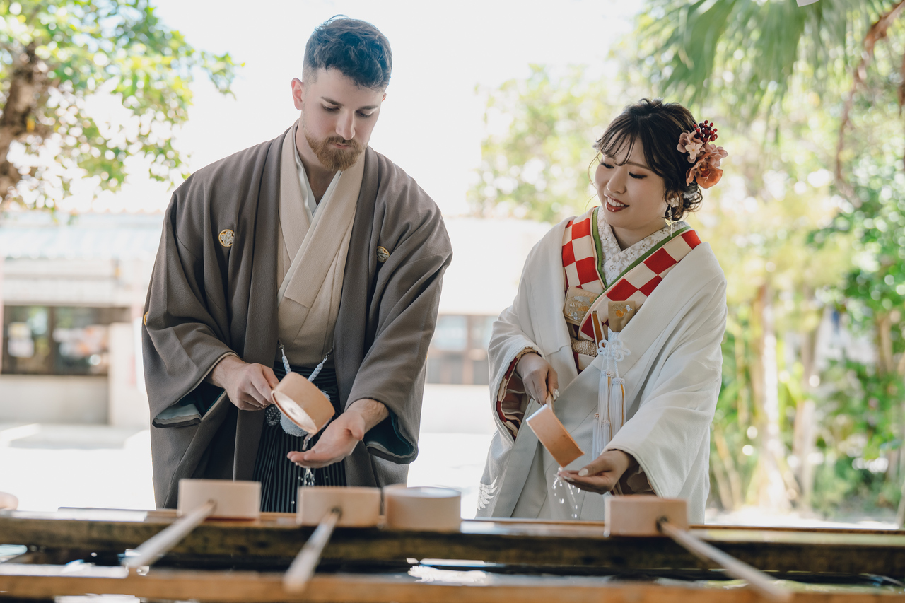 アメリカ×日本カップル♪神前式の裏側のぞき見?【挙式編】
