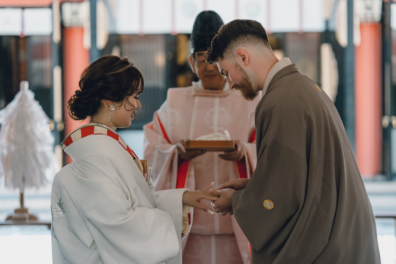 アメリカ×日本カップル♪神前式の裏側のぞき見?【挙式編】