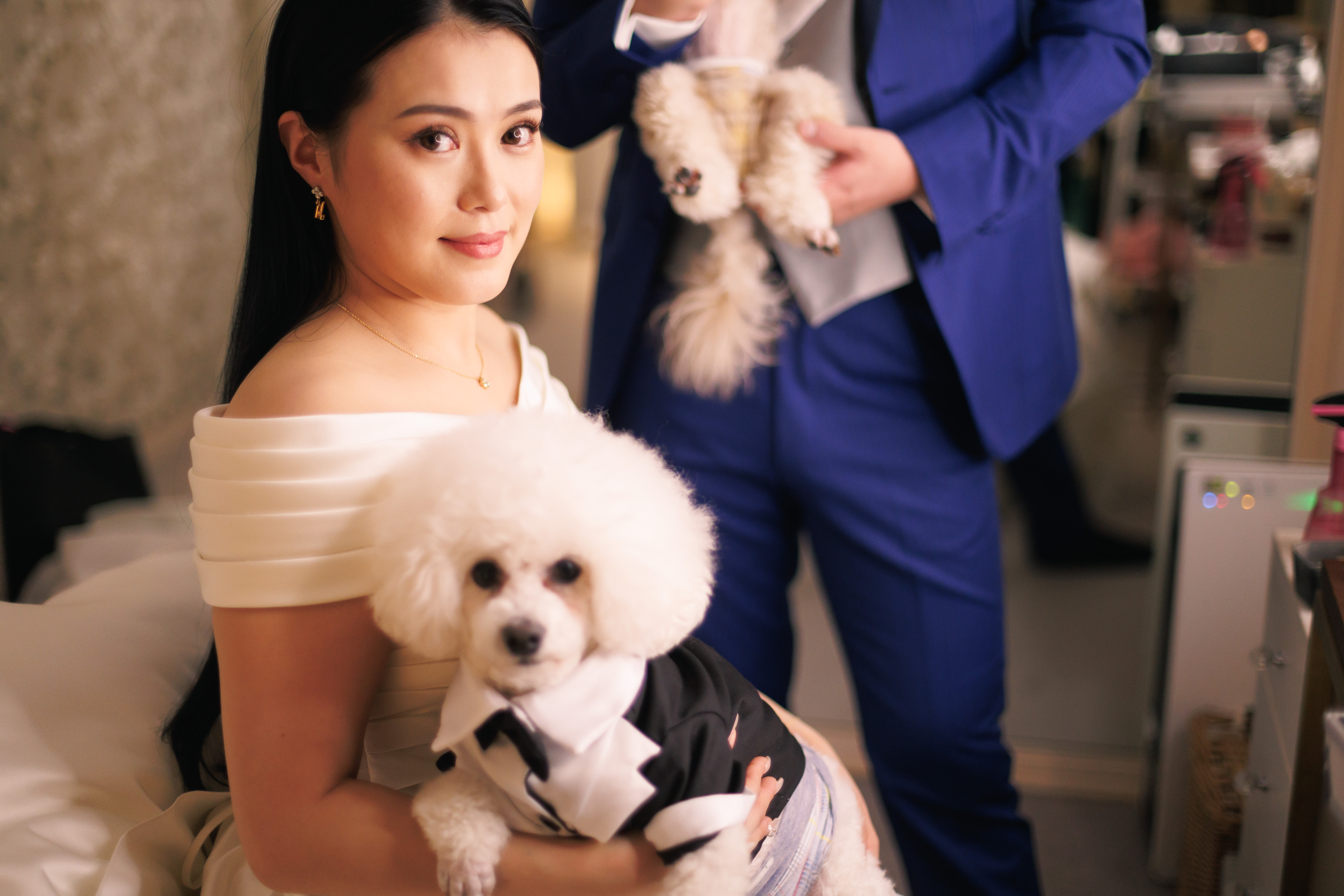 ペットと新郎新婦お二人だけの結婚式をご紹介?(メイクシーン~挙式前)