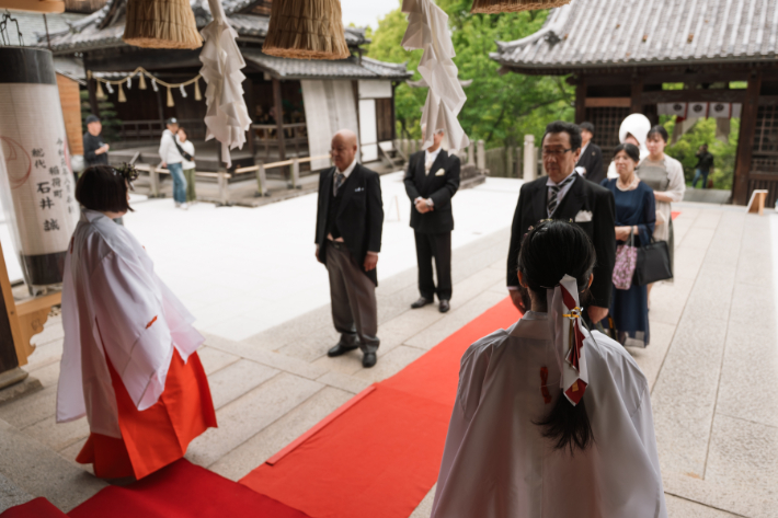 倉敷美観地区内で神社結婚式　in阿智神社①