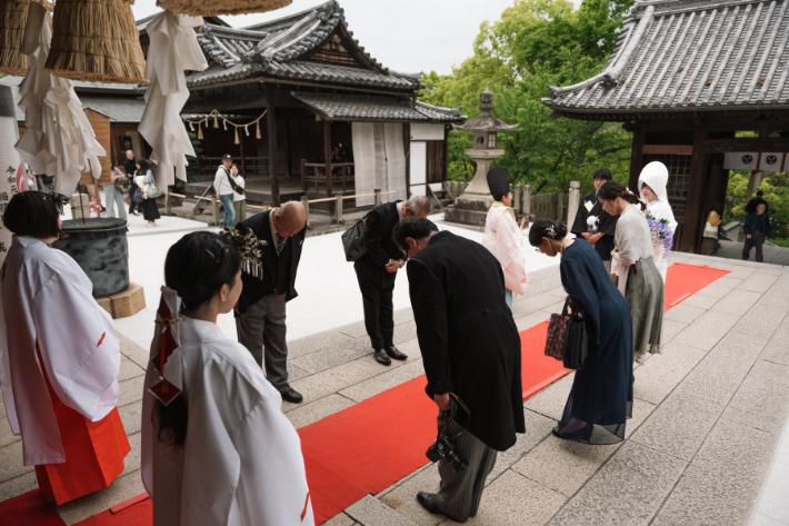 倉敷美観地区内で神社結婚式　in阿智神社①