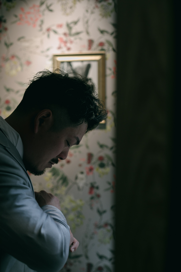 挙式前のオフショット!?