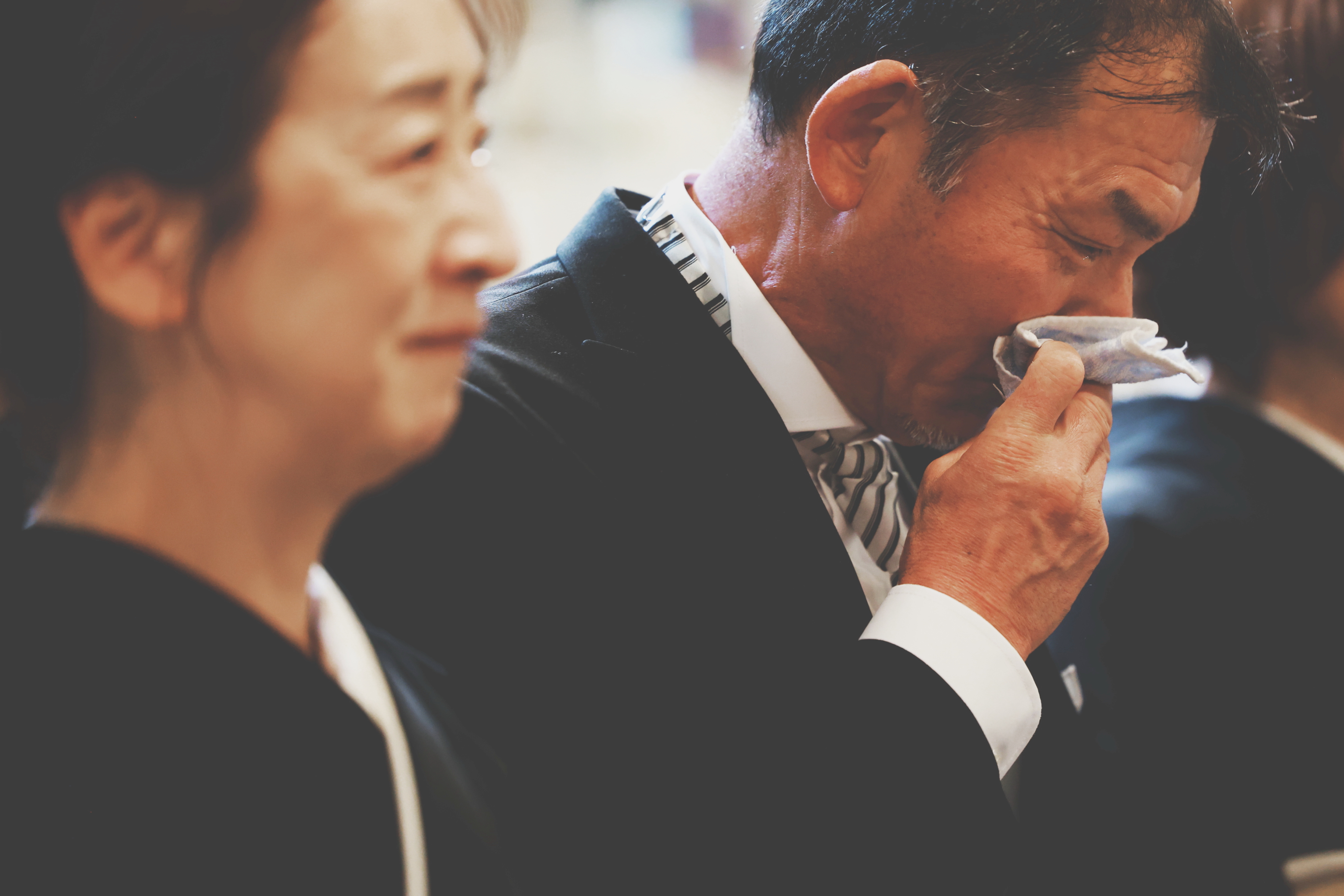 結婚式の後に、家族でレストランでパーティー♪