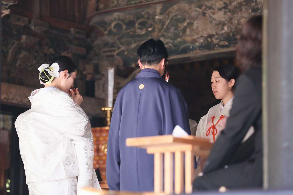 <大崎八幡宮>家族で和装結婚式