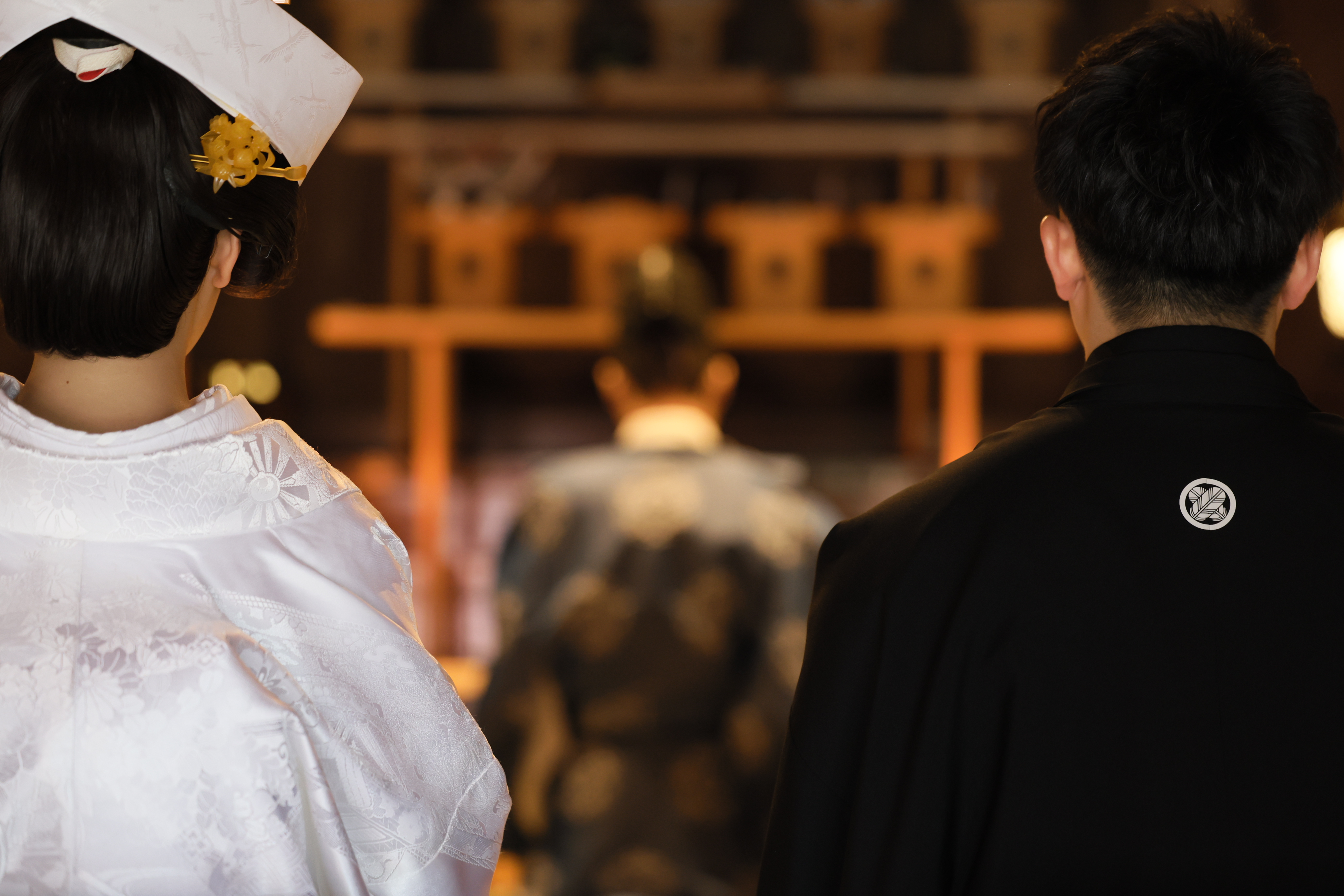 桜感じる神社での結婚式