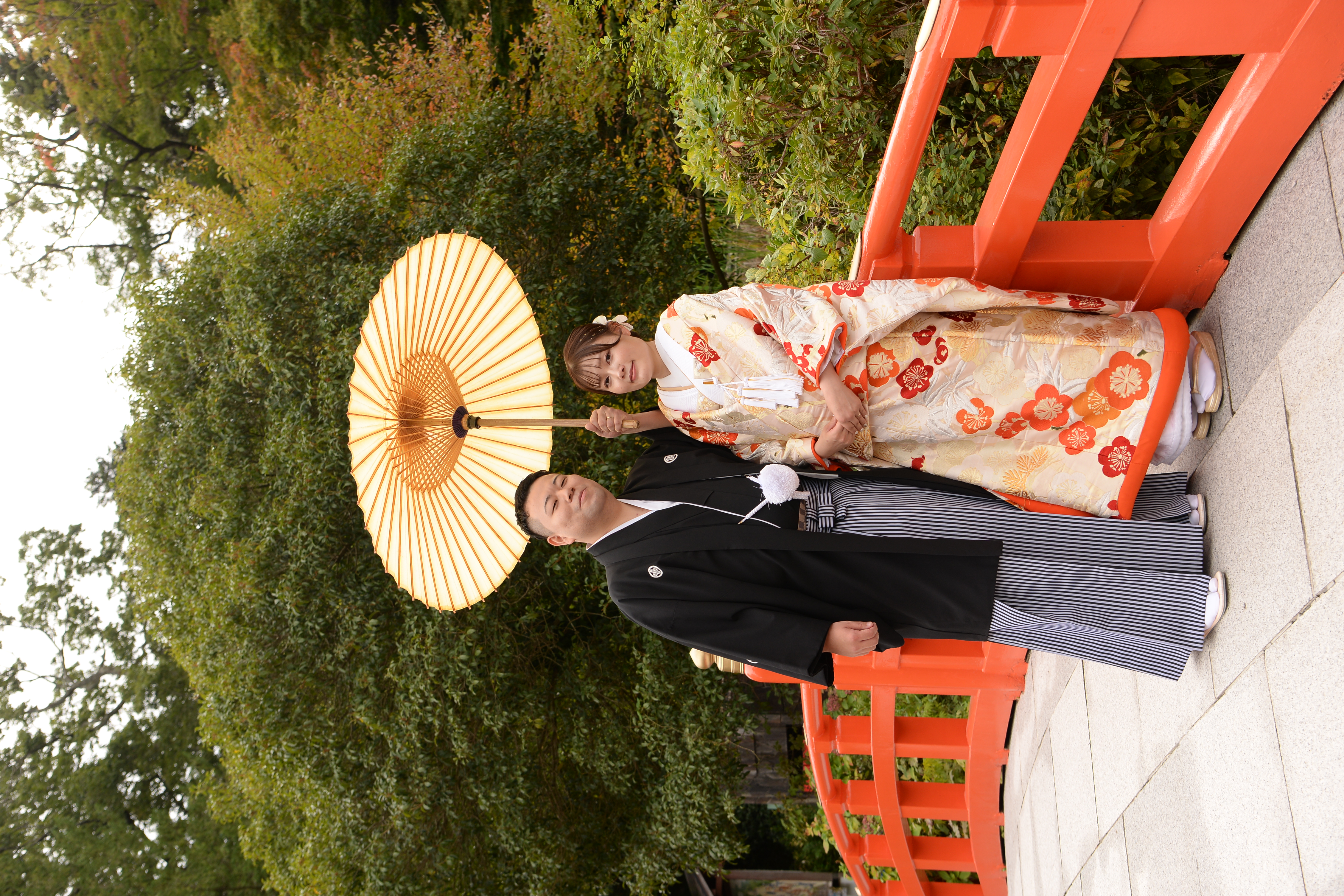 秋の神社式~白無垢で挙式、色打掛でロケーション撮影~
