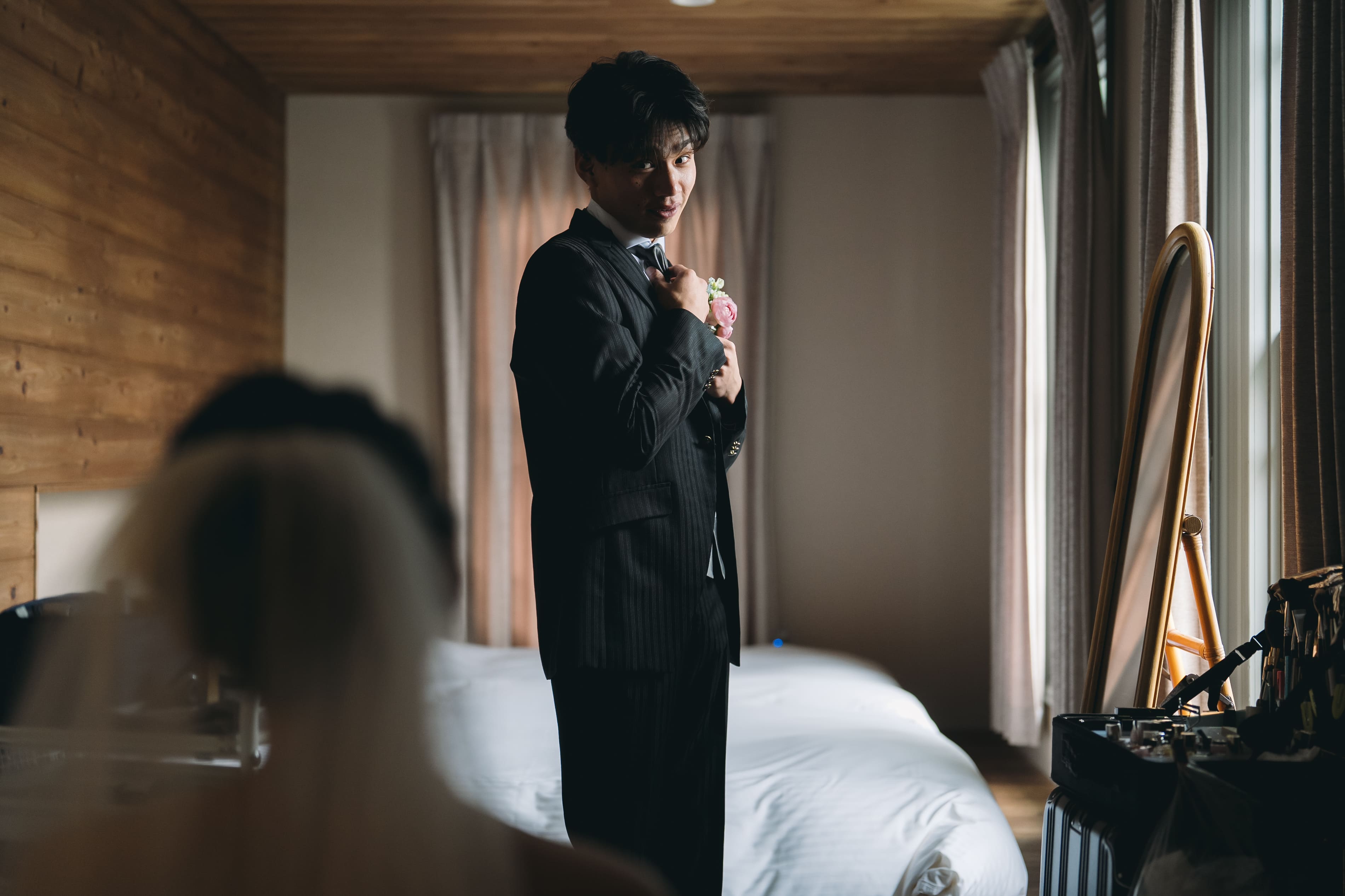 雨音と共に誓う、温かな古民家の人前式