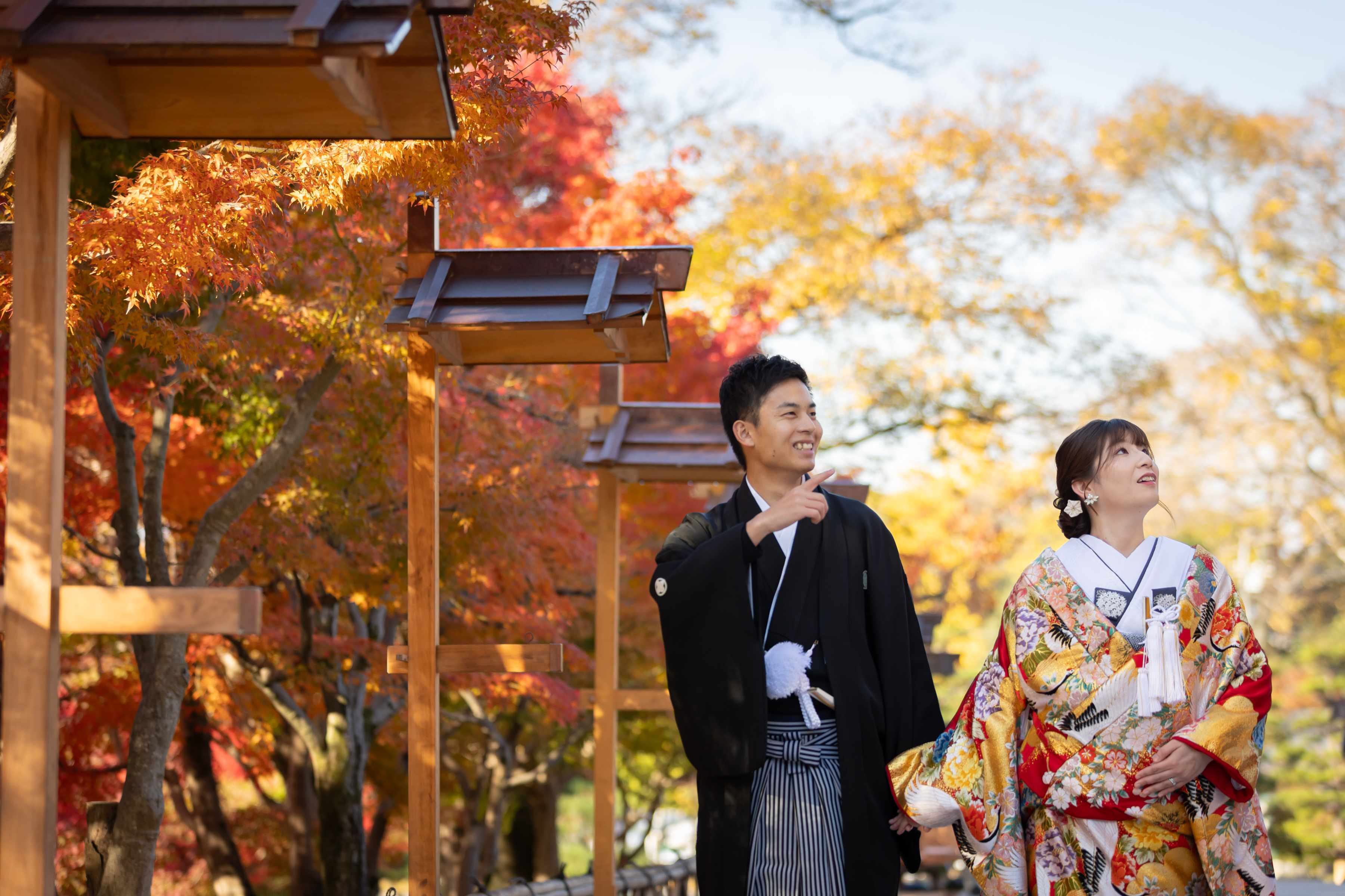まだ間に合います！小さな結婚式京都店で紅葉ロケーションフォト