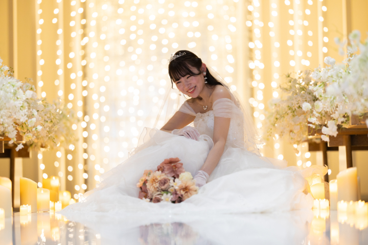 熊本チャペル　フォトウエディングレポート　No.51　チャペルでイルミネーションフォト