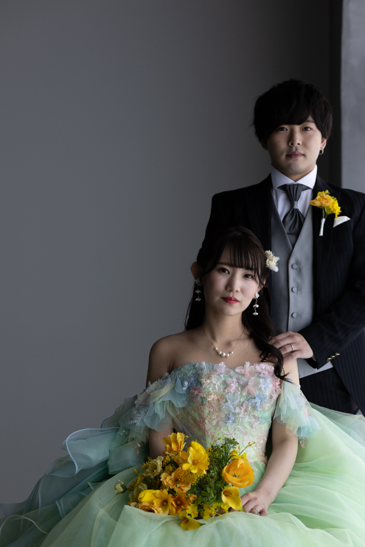 熊本チャペル　フォトウエディングレポート　No.52　カラードレスでスタジオフォト