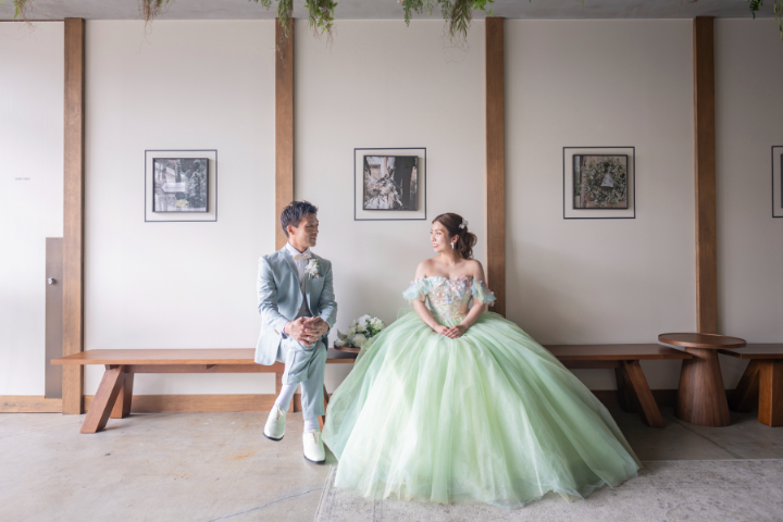 熊本チャペル　フォトウエディングレポート　No.69【和装スタジオ＆カラードレス】前撮りは小さな結婚式で！