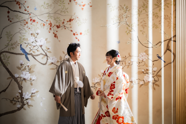 熊本チャペル　フォトウエディングレポート　No.48　色打掛でスタジオ前撮り（ファミリーフォト）