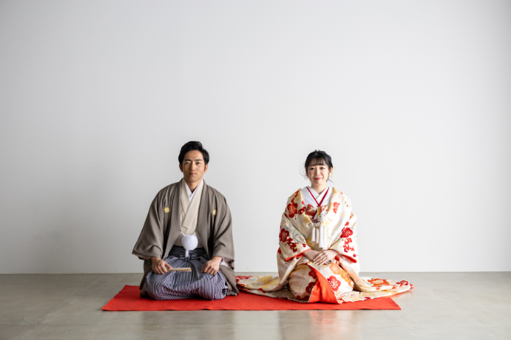 熊本チャペル　フォトウエディングレポート　No.48　色打掛でスタジオ前撮り（ファミリーフォト）