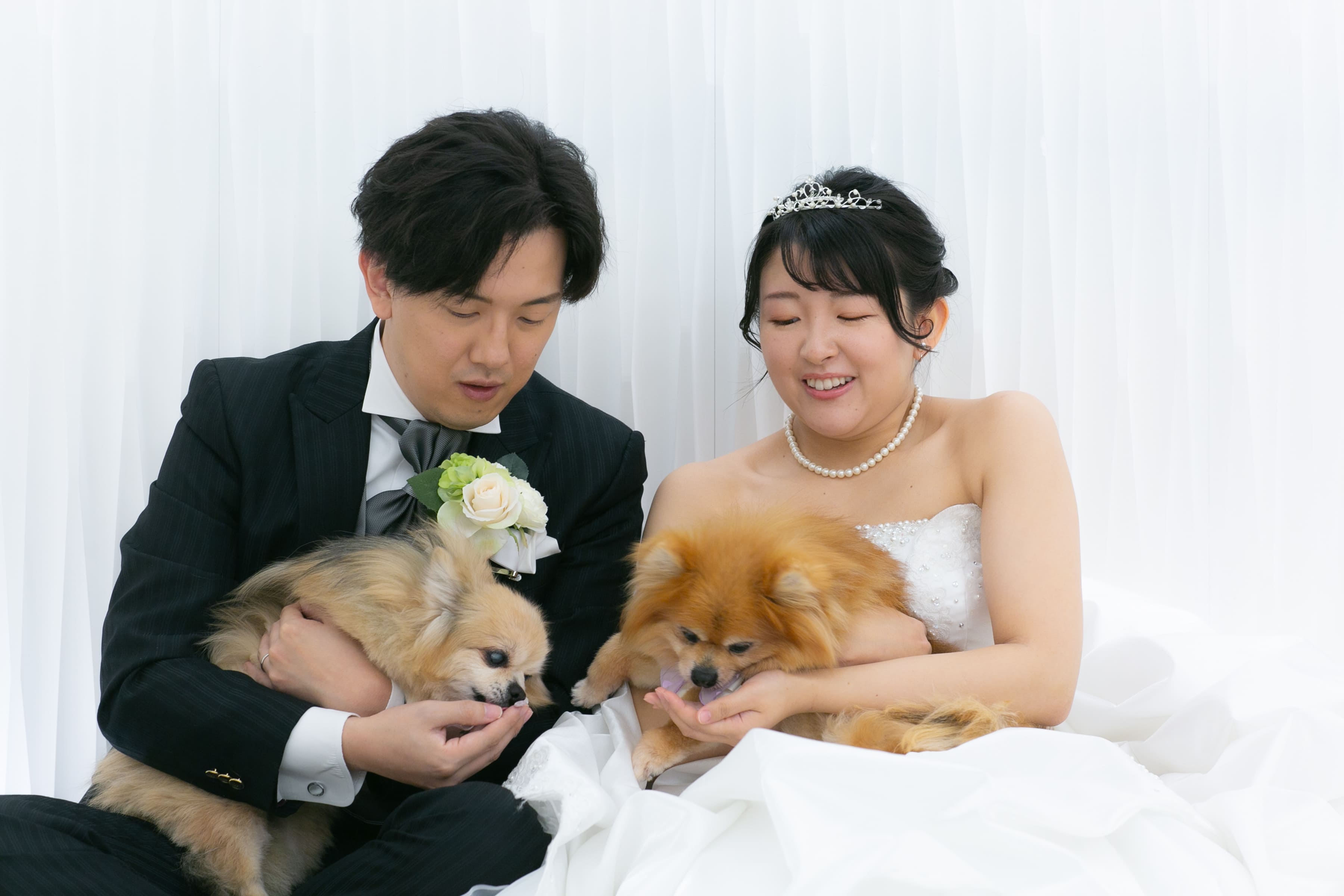 わんちゃんと一緒にフォトウエディング♪